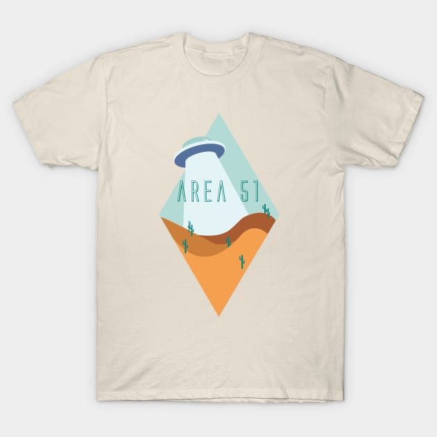 Diamond Area 51 Desert in Teal T-Shirt by NichDesigns